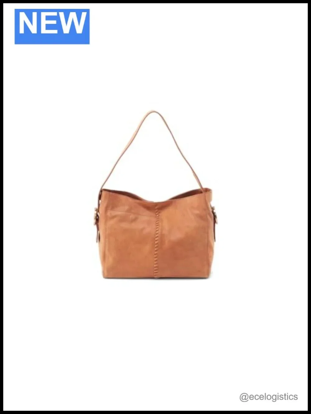 100% Leather Hobo Shoulder Bag with Phone Pocket and Lanyard Clip